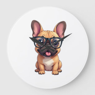 Franse Bulldog met Bril Grote Klok