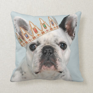 Franse Bulldog met Crown Kussen