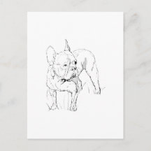 Franse Bulldog – met de hand getekende hondenillus