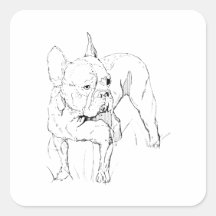 Franse Bulldog - met de hand getekende hondenillus