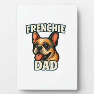 Franse Bulldog met FRENCHIE VADER Tekst voor honde Fotoplaat