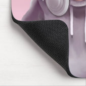 Franse Bulldog met hoofdtelefoon Illustratie Muismat (Hoek)