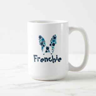 Franse bulldog met kleurrijke cirkels koffiemok
