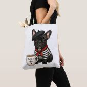 Franse Bulldog met koffie Draagtas (Dichtbij)