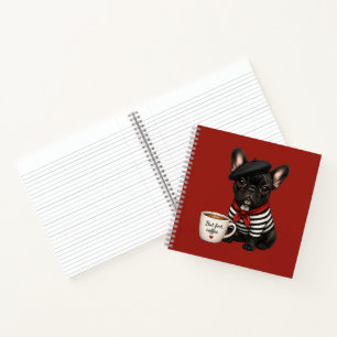 Franse Bulldog met koffie Notitieboek