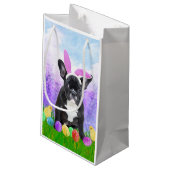Franse Bulldog met paaseieren Bunny Chicks Klein Cadeauzakje (Achterkant Gekanteld)