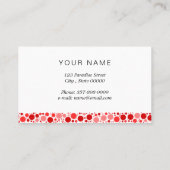 Franse Bulldog met rode cirkels Visitekaartje (Achterkant)