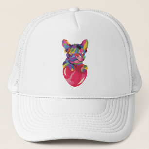 Franse Bulldog met rood hartkleurig rood Trucker Pet