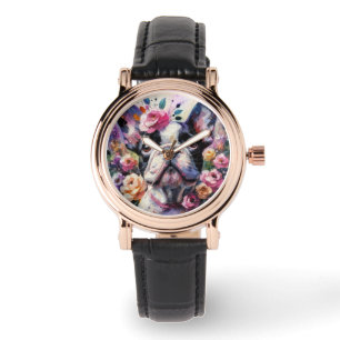 Franse Bulldog met Rozen Impressionistisch schilde Horloge