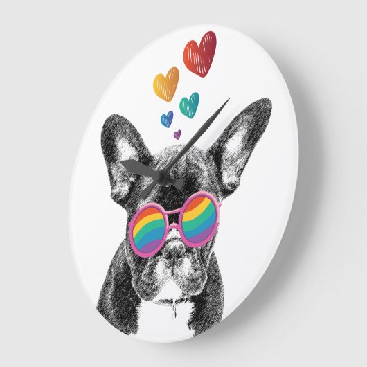 Franse Bulldog met Valentijnsdag harten Grote Klok (Hoek)