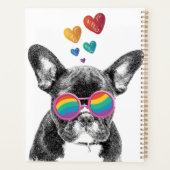 Franse Bulldog met Valentijnsdag harten Planner (Achterkant)