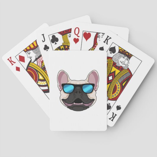 Franse Bulldog met zonnebril Pokerkaarten (Achterkant)