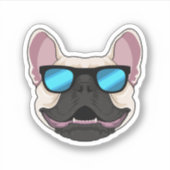 Franse Bulldog met zonnebril Sticker (Voorkant)