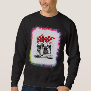 Franse Bulldog Moeder Jongen Meisje Tie Dye Bleek Trui
