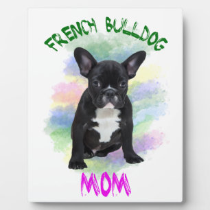 Franse Bulldog Moeder Water Kleur Olie Schilderij  Fotoplaat