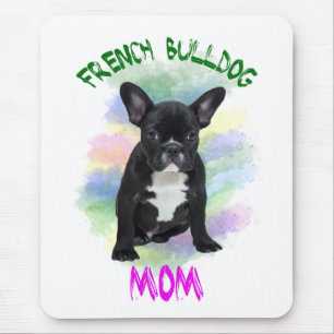 Franse Bulldog Moeder Waterkleur Olie Schilderij K Muismat