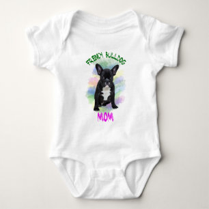Franse Bulldog Moeder Waterkleur Olie Schilderij K Romper