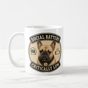 Franse Bulldog Mok Sociale Batterij Laag