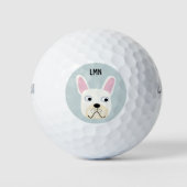 Franse Bulldog Monogram Golf Balls Golfballen (Voorkant)