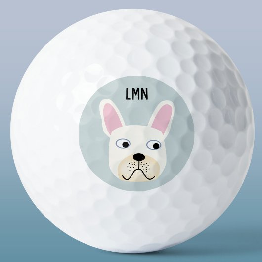 Franse Bulldog Monogram Golf Balls Golfballen