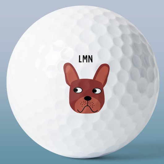 Franse Bulldog Monogram Golf Balls Golfballen