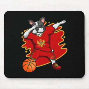 Franse Bulldog Montenegro Basketbal Fan Jersey Muismat