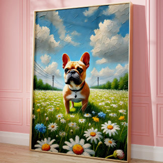 Franse Bulldog Mooie Hond Muur Kunst Poster