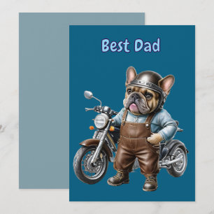 Franse Bulldog Motorfiets Franse Bulldog Feestdagenkaart