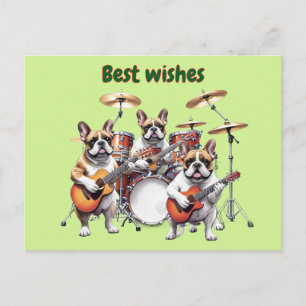 Franse Bulldog Muziekband Franse Bulldoggen Briefkaart