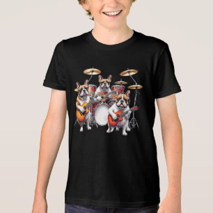 Franse Bulldog Muziekband Franse Bulldoggen Tri-Blend Shirt