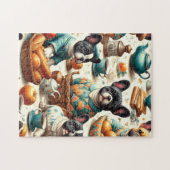 Franse Bulldog naadloos Legpuzzel (Horizontaal)