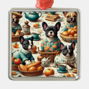  Franse Bulldog naadloos Metalen Ornament