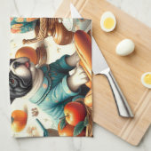  Franse Bulldog naadloos Theedoek (Quarter Fold)