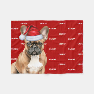 Franse Bulldog Naam Kerstvakantie Fleece Deken