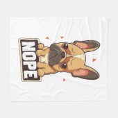 Franse Bulldog Nope Fleece Deken (Voorkant (Horizontaal))