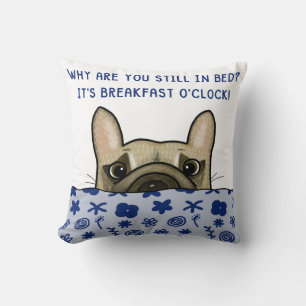 Franse Bulldog Ontbijt O'Clock Kussen