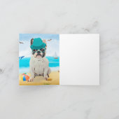 Franse Bulldog op Beach Kaart (Binnen)