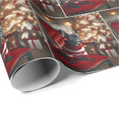 Franse Bulldog op een rode stoel Cadeaupapier (Rol Hoek)