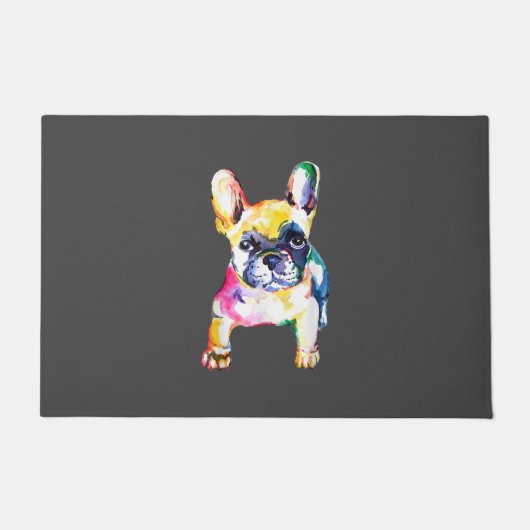 Franse Bulldog Original Waterverf Draft Gift Deurmat (Voorkant)
