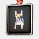 Franse Bulldog Originele Waterverf Tekening Gift Metalen Ornament (Links)