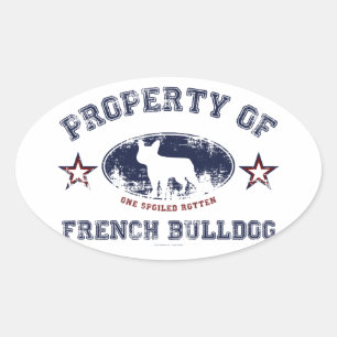Franse Bulldog Ovale Sticker