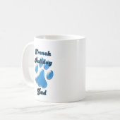 Franse Bulldog papa Blauw Pawprint Koffiemok (Voorkant links)