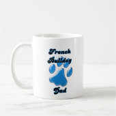 Franse Bulldog papa Blauw Pawprint Koffiemok (Links)