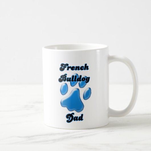 Franse Bulldog papa Blauw Pawprint Koffiemok (Rechts)