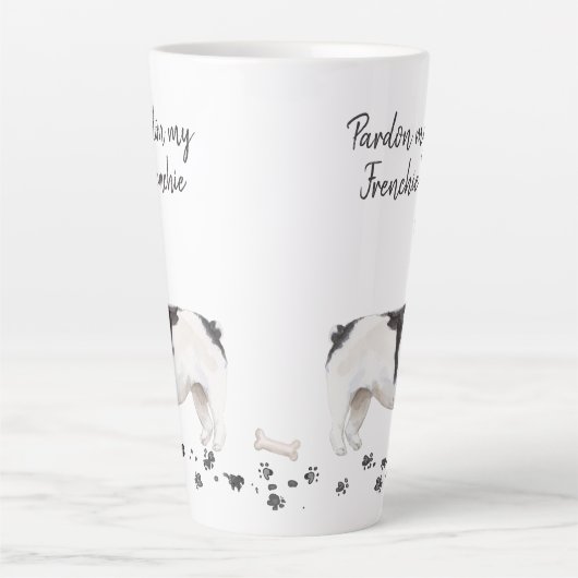 Franse Bulldog | Pardon My Frenchie | Cute Dog Latte Mok (Voorkant)