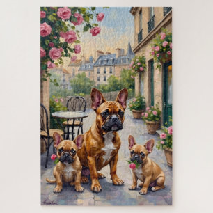 Franse Bulldog Parijs Tuin Kunst Legpuzzel
