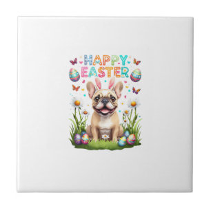 Franse Bulldog Pasen Shirt Grappige Frenchie Konij Tegeltje