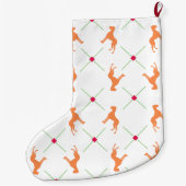 Franse Bulldog Pattern stoppen Grote Kerstsok (Achterkant)