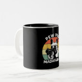 Franse Bulldog Pew Pew Madafakas Crazy Pew Tweekleurige Koffiemok (Voorkant links)