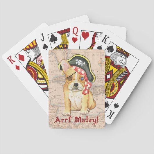 Franse Bulldog Pirate Pokerkaarten (Achterkant)